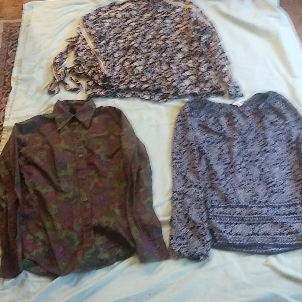 Women's Dress Shirt and Two Blouse Tops